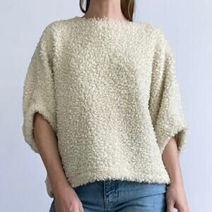 Anna Grace ivory Textured Blouse